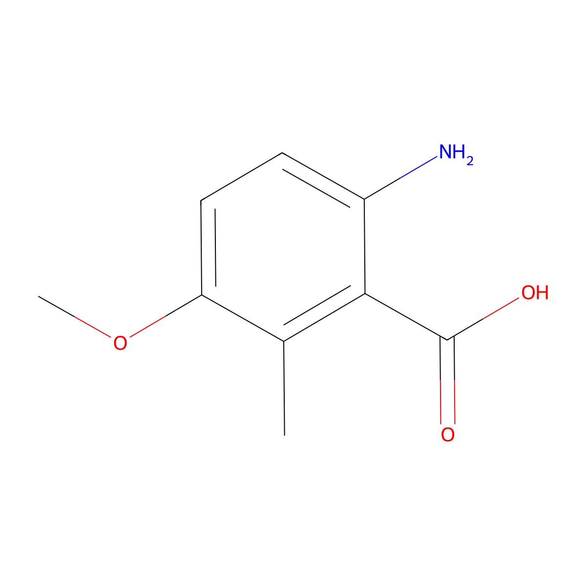 6-Amino-3-methoxy-2-methylbenzoic acid molecular structure, CAS 637347-85-4