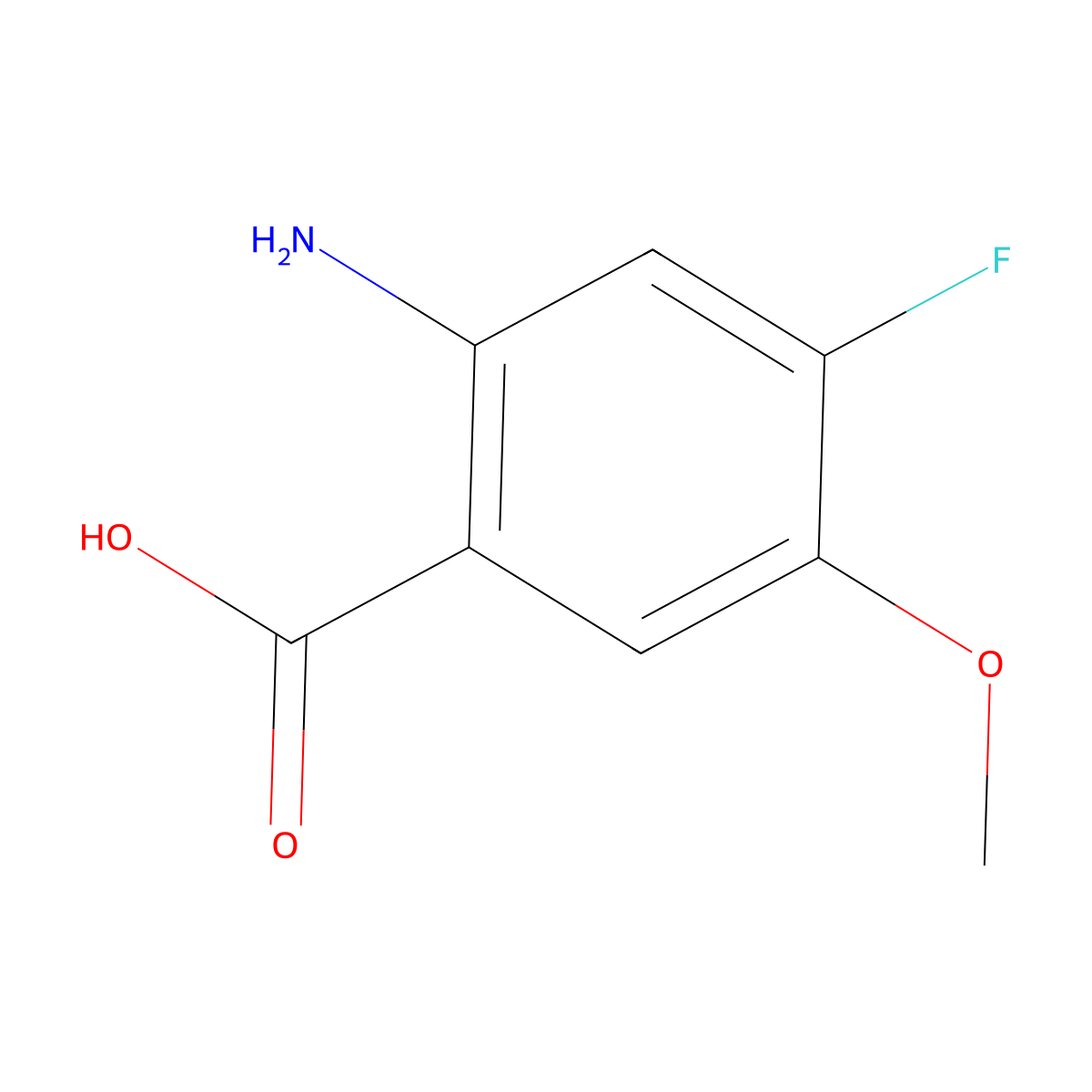 2-Amino-4-fluoro-5-methoxybenzoic acid molecular structure, CAS 637347-90-1