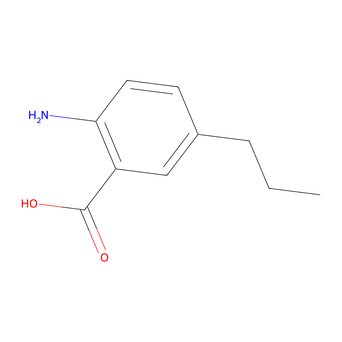 2-Amino-5-propylbenzoic acid molecular structure, CAS 637347-93-4