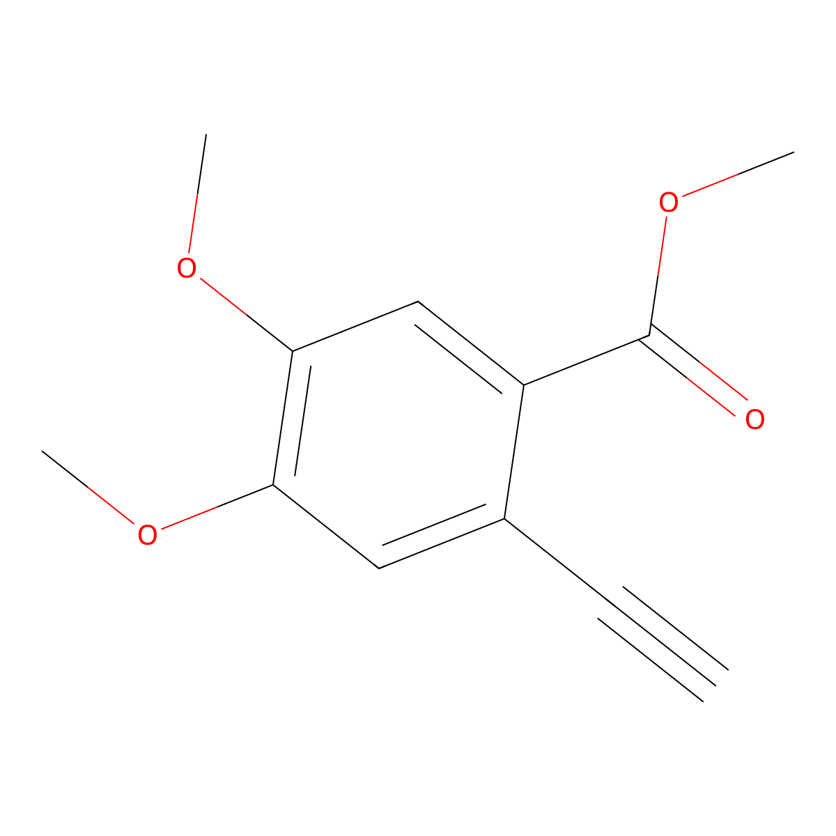 Methyl 2-ethynyl-4,5-dimethoxybenzoate molecular structure, CAS 637348-14-2