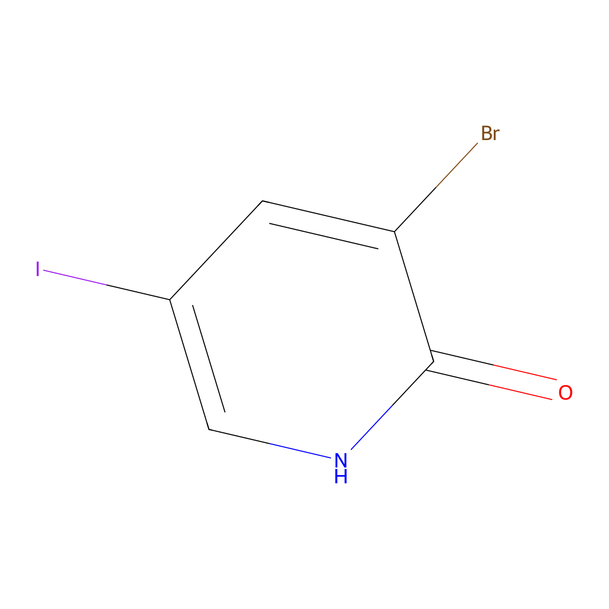 3-Bromo-5-iodopyridin-2-ol molecular structure, CAS 637348-81-3