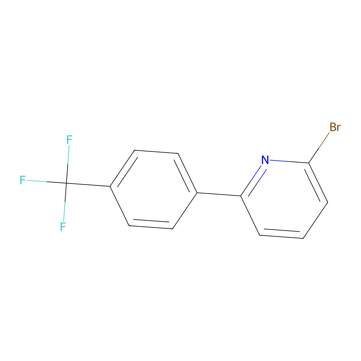 2-Bromo-6-(4-(trifluoromethyl)phenyl)pyridine molecular structure, CAS 637352-38-6