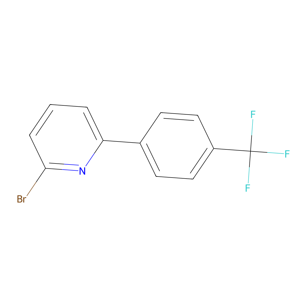 2-Bromo-6-(4-(trifluoromethyl)phenyl)pyridine molecular structure, CAS 637352-38-6
