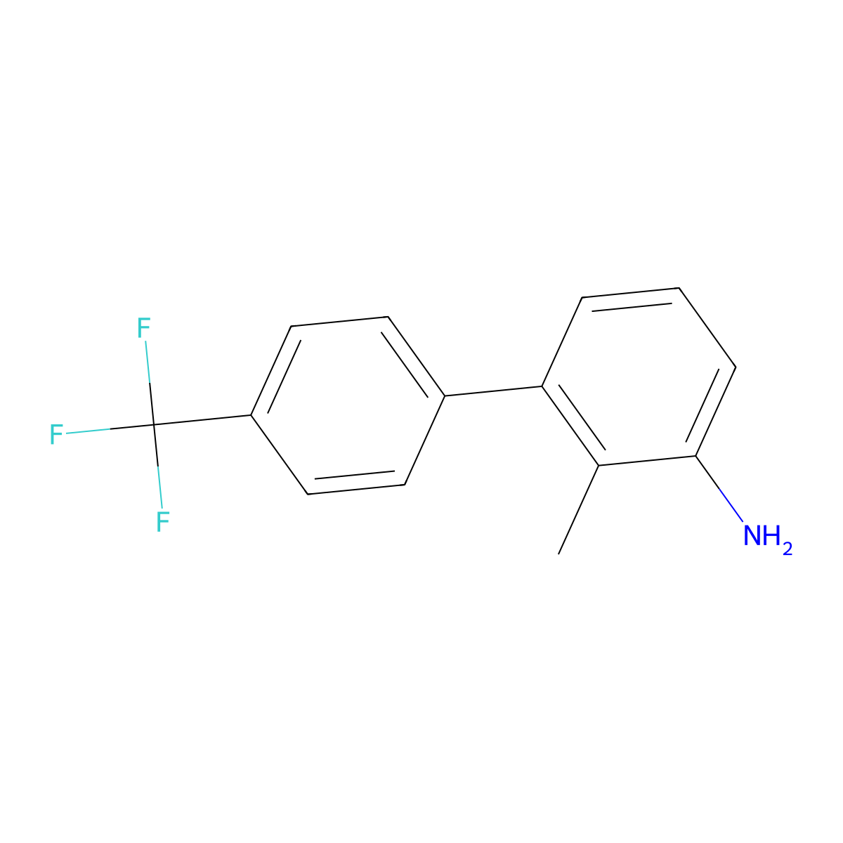 2-Methyl-4'-(trifluoromethyl)biphenyl-3-amine molecular structure, CAS 637352-66-0
