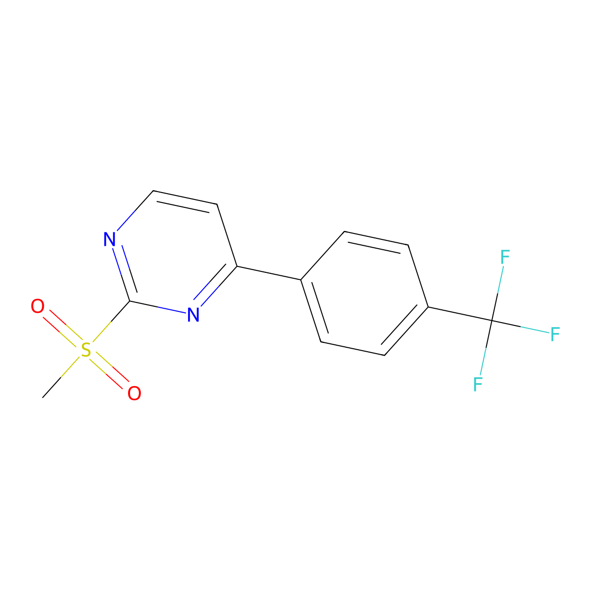 2-(Methylsulfonyl)-4-[4-(trifluoromethyl)phenyl]pyrimidine molecular structure, CAS 637352-78-4