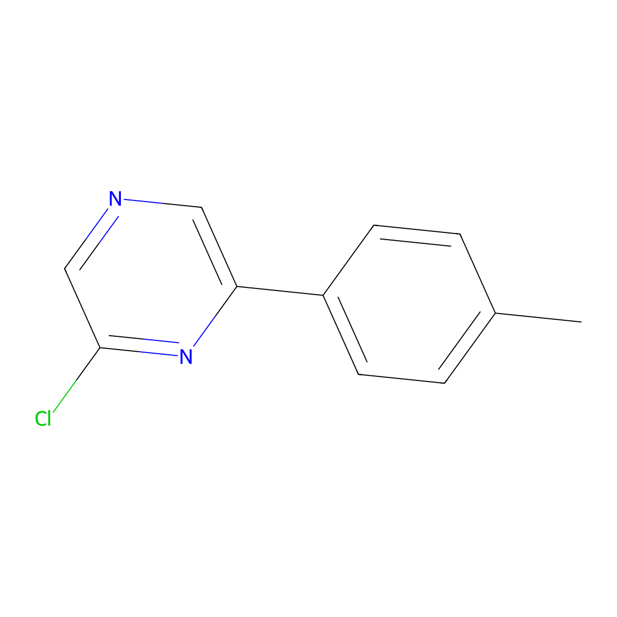2-Chloro-6-(4-methylphenyl)pyrazine molecular structure, CAS 637352-85-3