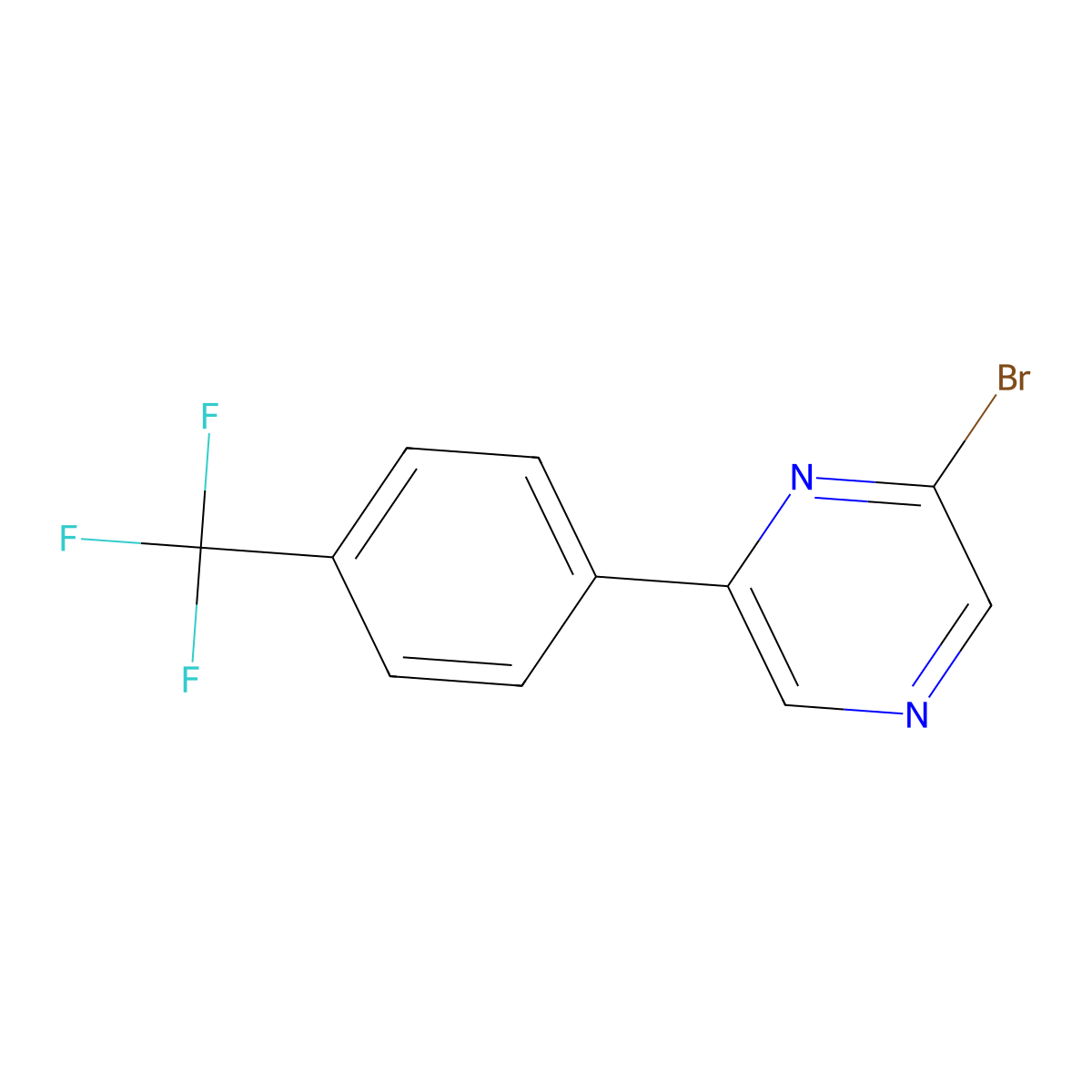 2-Bromo-6-[4-(trifluoromethyl)phenyl]pyrazine molecular structure, CAS 637352-86-4