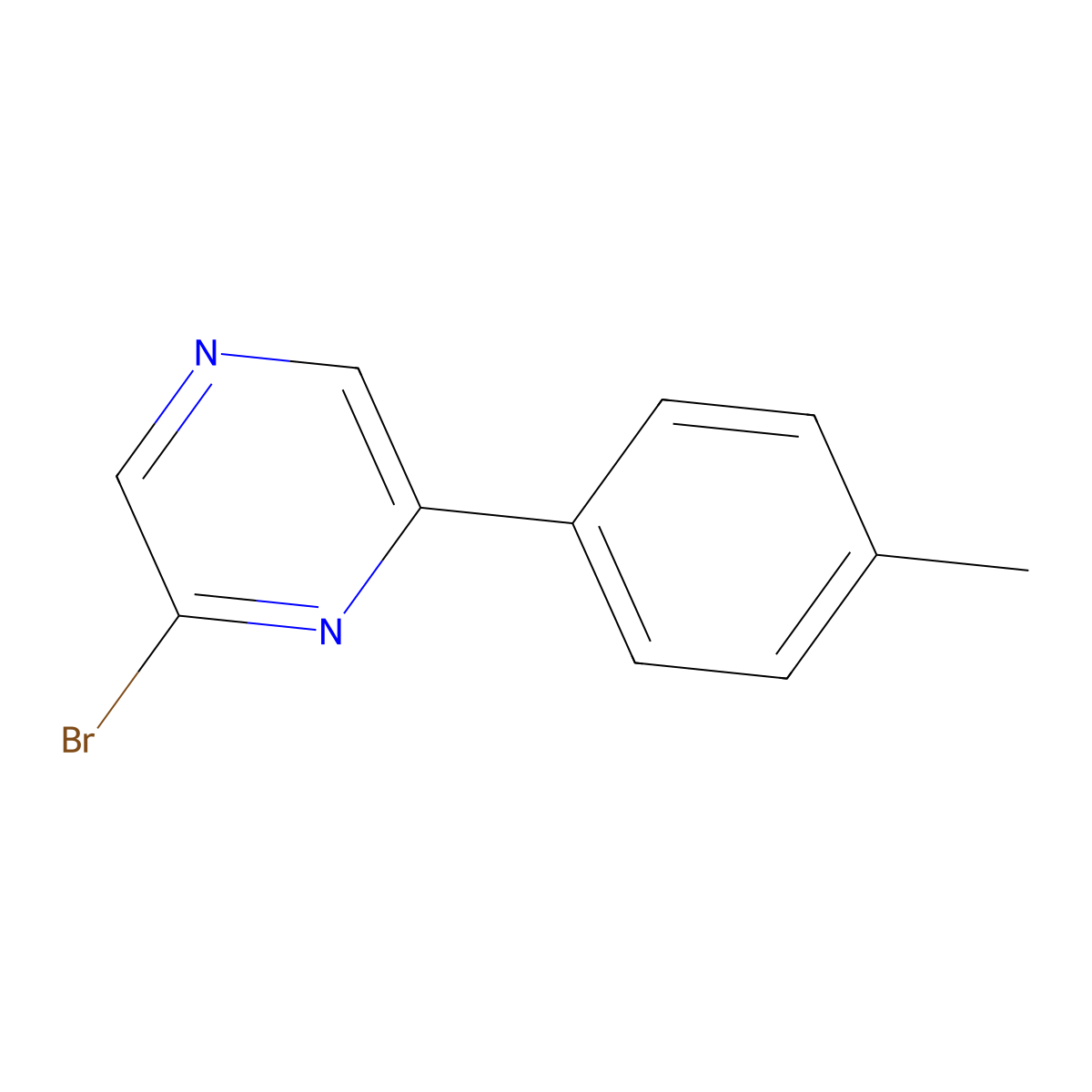 2-Bromo-6-(4-methylphenyl)pyrazine molecular structure, CAS 637352-87-5