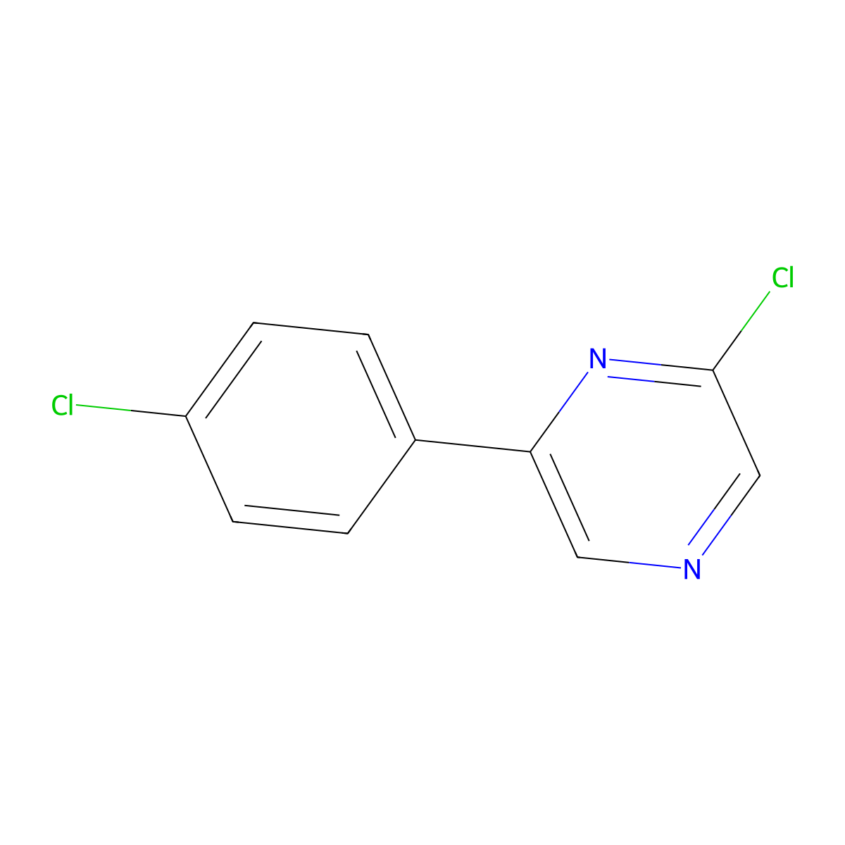 2-Chloro-6-(4-chlorophenyl)pyrazine molecular structure, CAS 637353-09-4