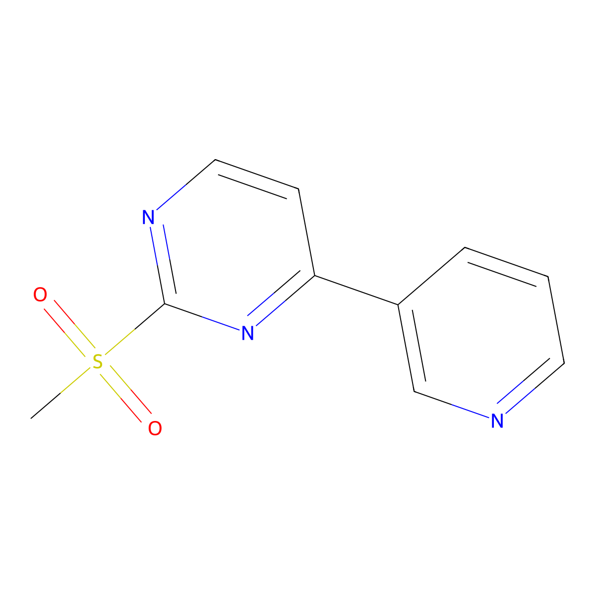 2-(Methylsulfonyl)-4-(pyridin-3-yl)pyrimidine molecular structure, CAS 637354-25-7