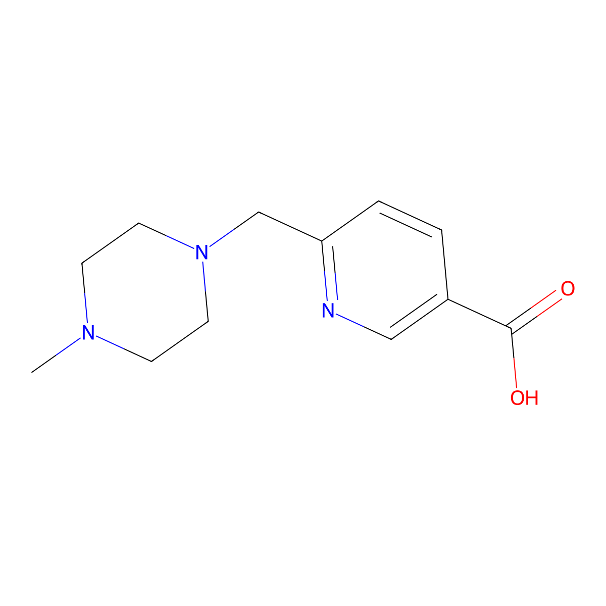 6-((4-Methylpiperazin-1-YL)methyl)nicotinic acid molecular structure, CAS 637354-27-9