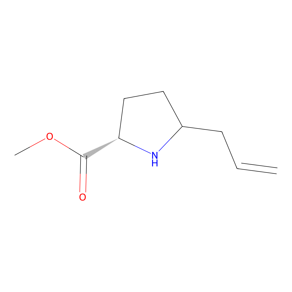 (2S)-Methyl 5-allylpyrrolidine-2-carboxylate molecular structure, CAS 637355-27-2