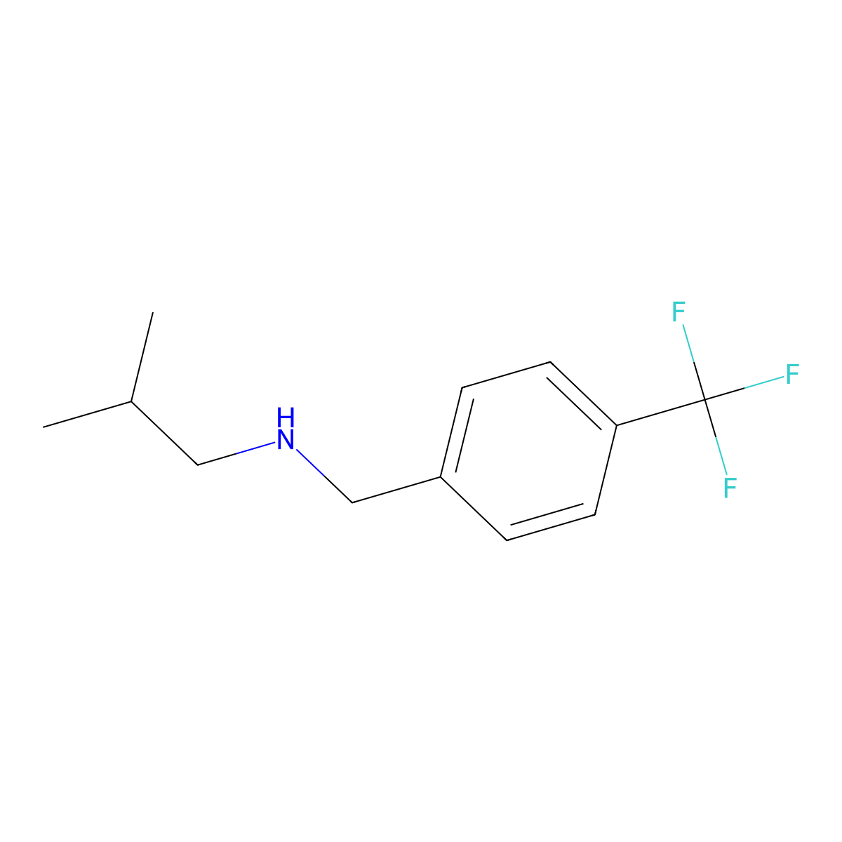 (2-Methylpropyl)({[4-(trifluoromethyl)phenyl]methyl})amine molecular structure, CAS 637359-15-0