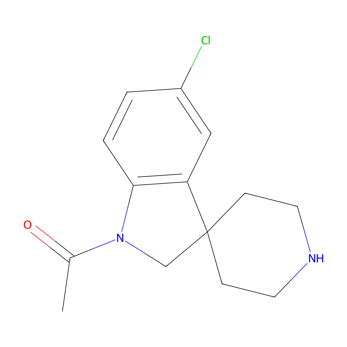 1-(5-Chlorospiro[indoline-3,4'-piperidin]-1-yl)ethanone molecular structure, CAS 637362-19-7