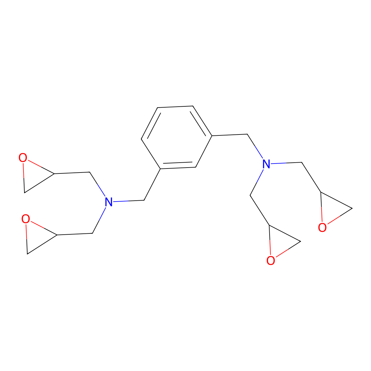 1,3-Benzenedimethanamine, N1,N1,N3,N3-tetrakis(2-oxiranylmethyl)- molecular structure, CAS 63738-22-7