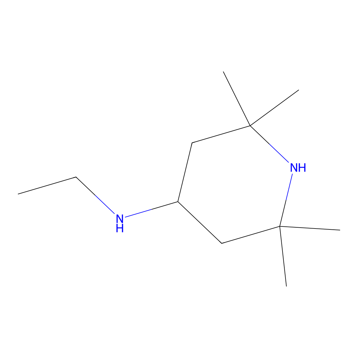 Ethyl-(2,2,6,6-tetramethyl-piperidin-4-YL)-amine molecular structure, CAS 63738-29-4