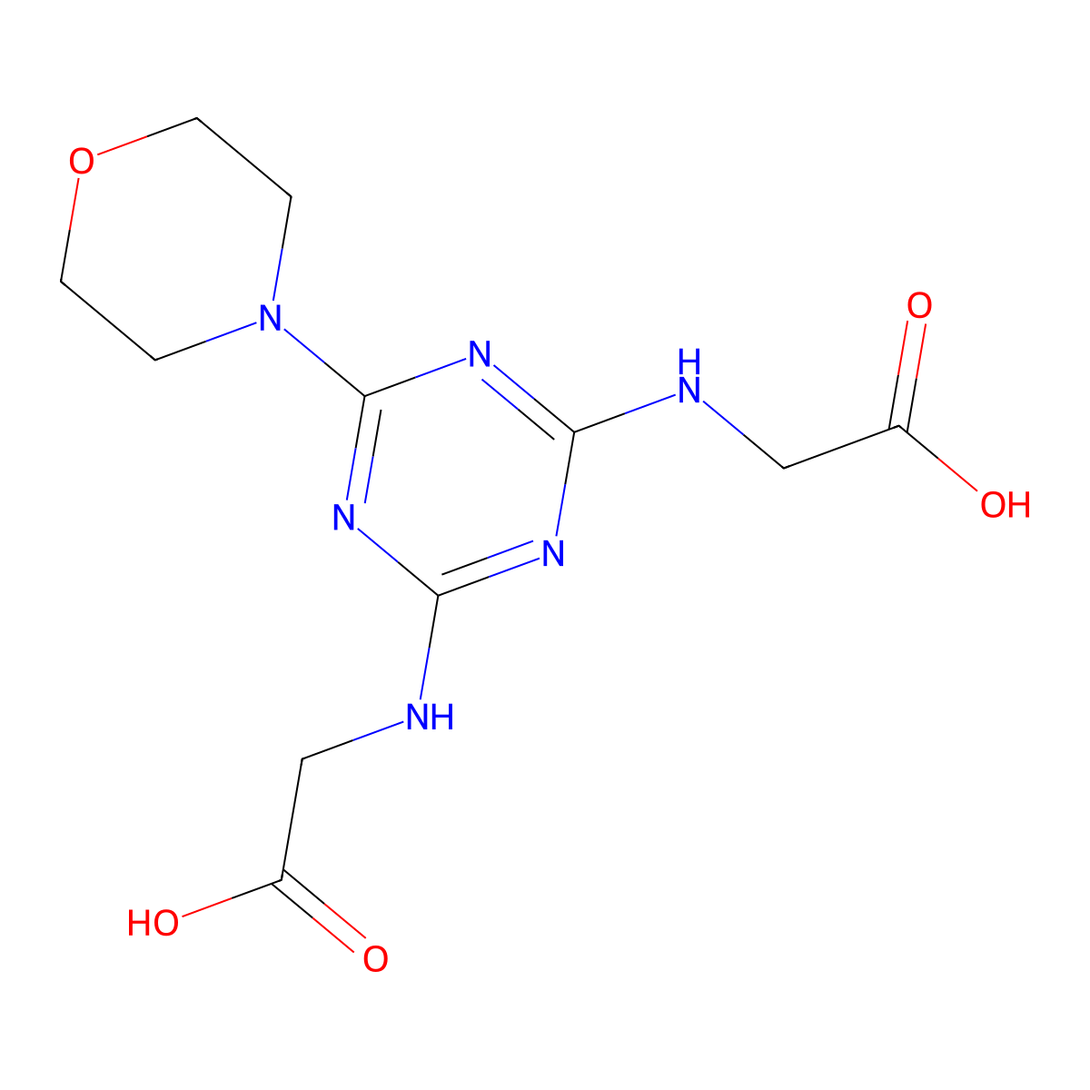 Glycine, N,N'-[6-(4-morpholinyl)-1,3,5-triazine-2,4-diyl]bis- molecular structure, CAS 63739-03-7