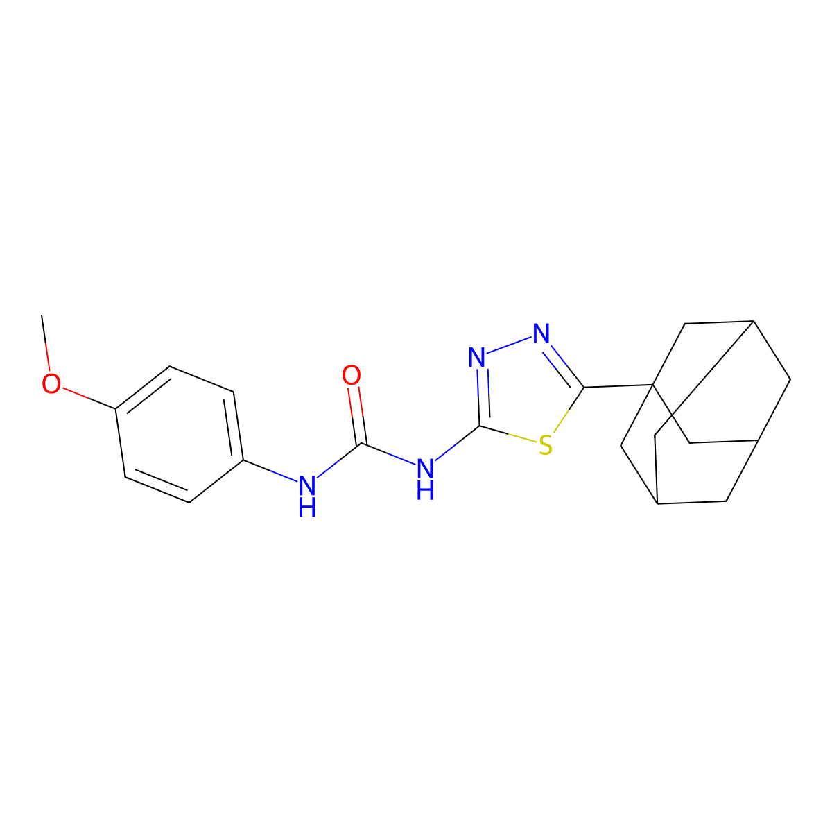 1-[5-(1-Adamantyl)-1,3,4-thiadiazol-2-yl]-3-(4-methoxyphenyl)urea molecular structure, CAS 6374-17-0