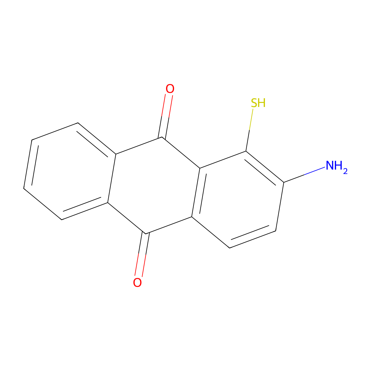 Anthraquinone, 2-amino-1-mercapto- molecular structure, CAS 6374-73-8
