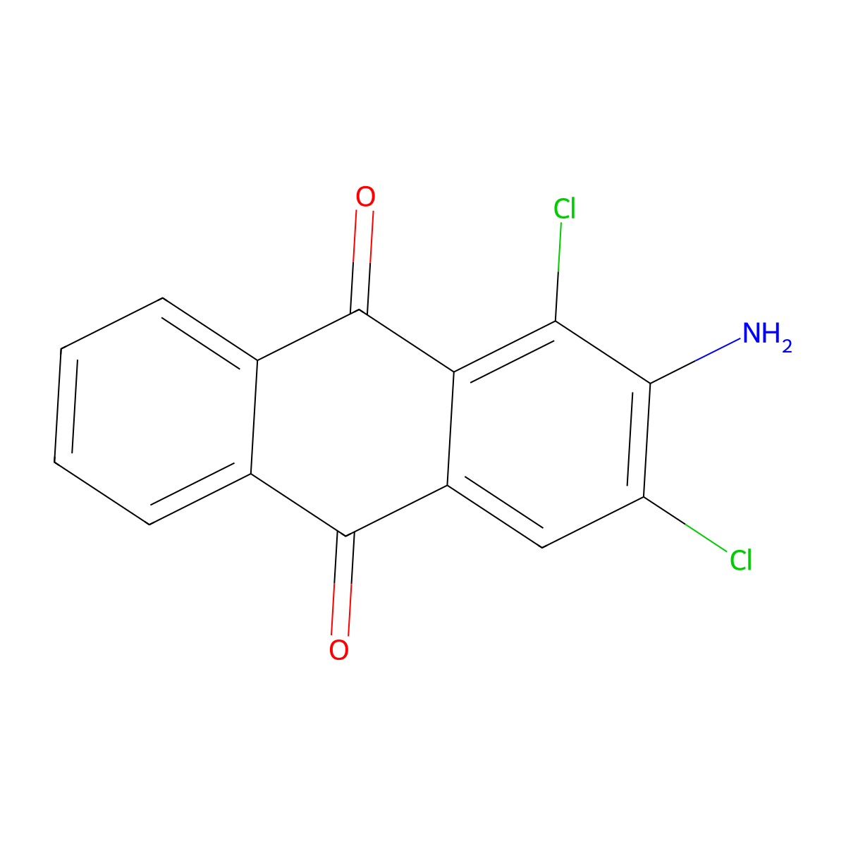 2-Amino-1,3-dichloroanthraquinone molecular structure, CAS 6374-76-1