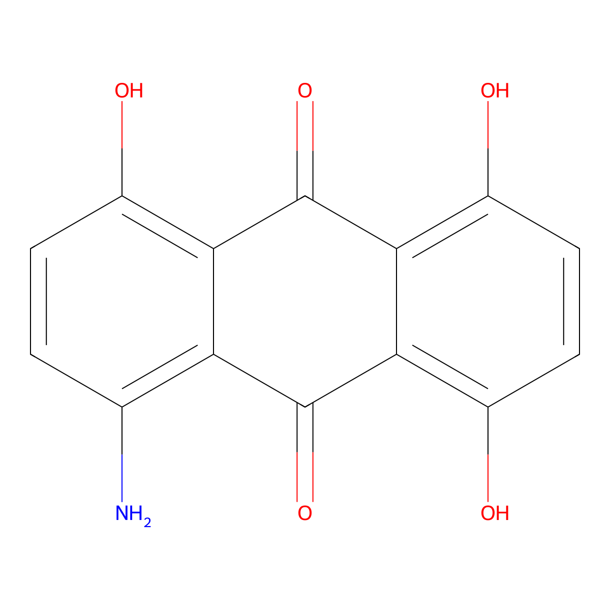 1-Amino-4,5,8-trihydroxyanthraquinone molecular structure, CAS 6374-78-3