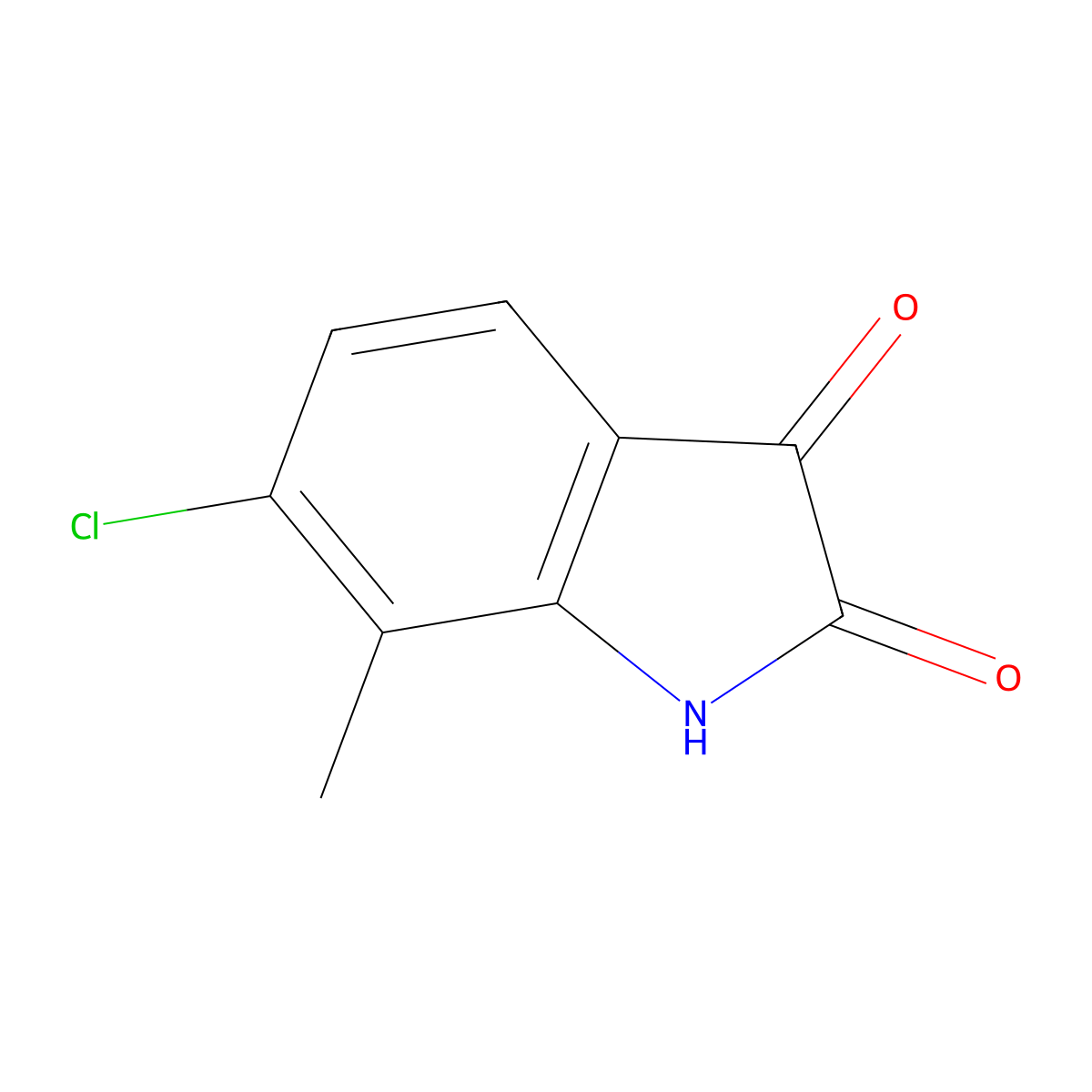 6-chloro-7-methyl-2,3-dihydro-1H-indole-2,3-dione molecular structure, CAS 6374-90-9