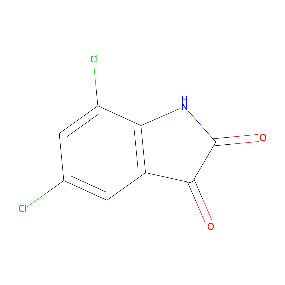 5,7-Dichloro-1H-indole-2,3-dione molecular structure, CAS 6374-92-1
