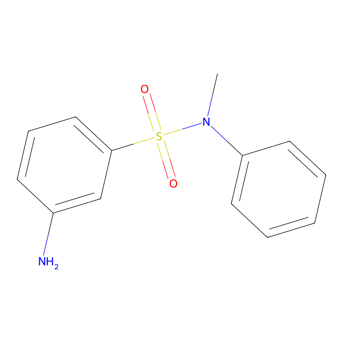 3-amino-N-methyl-N-phenylbenzenesulfonamide molecular structure, CAS 6374-99-8