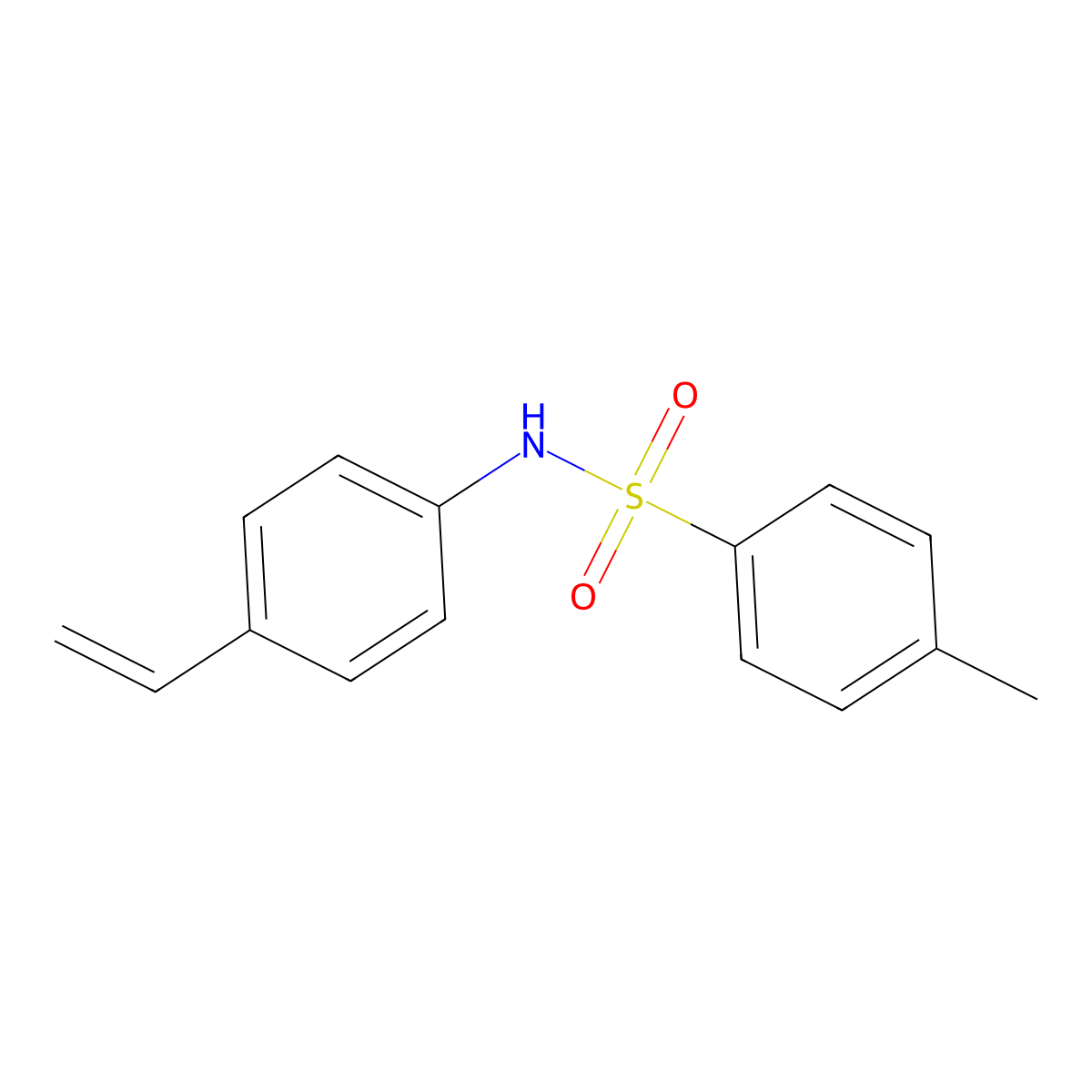 Benzenesulfonamide, N-(4-ethenylphenyl)-4-methyl- molecular structure, CAS 63740-30-7