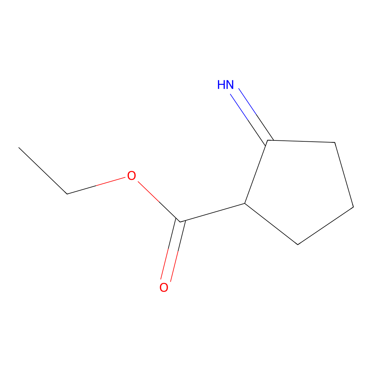 Ethyl 2-iminocyclopentanecarboxylate molecular structure, CAS 63745-62-0