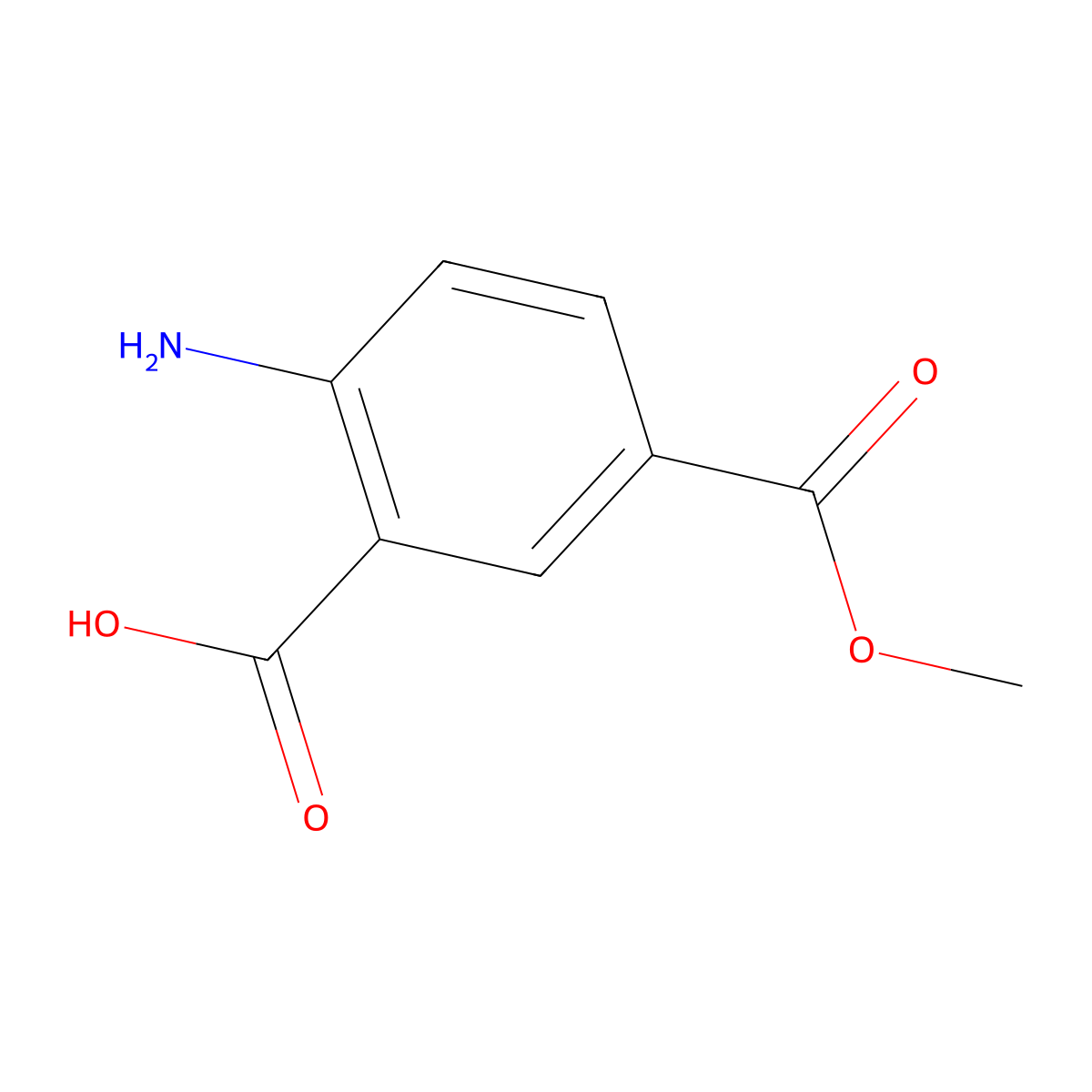 2-Amino-5-(methoxycarbonyl)benzoic acid molecular structure, CAS 63746-25-8