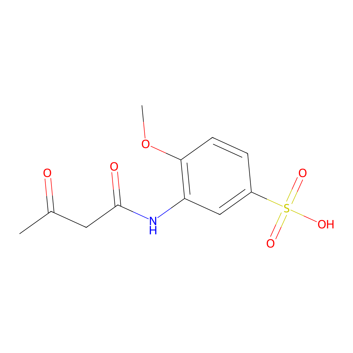 Benzenesulfonic acid, 3-((1,3-dioxobutyl)amino)-4-methoxy- molecular structure, CAS 6375-00-4
