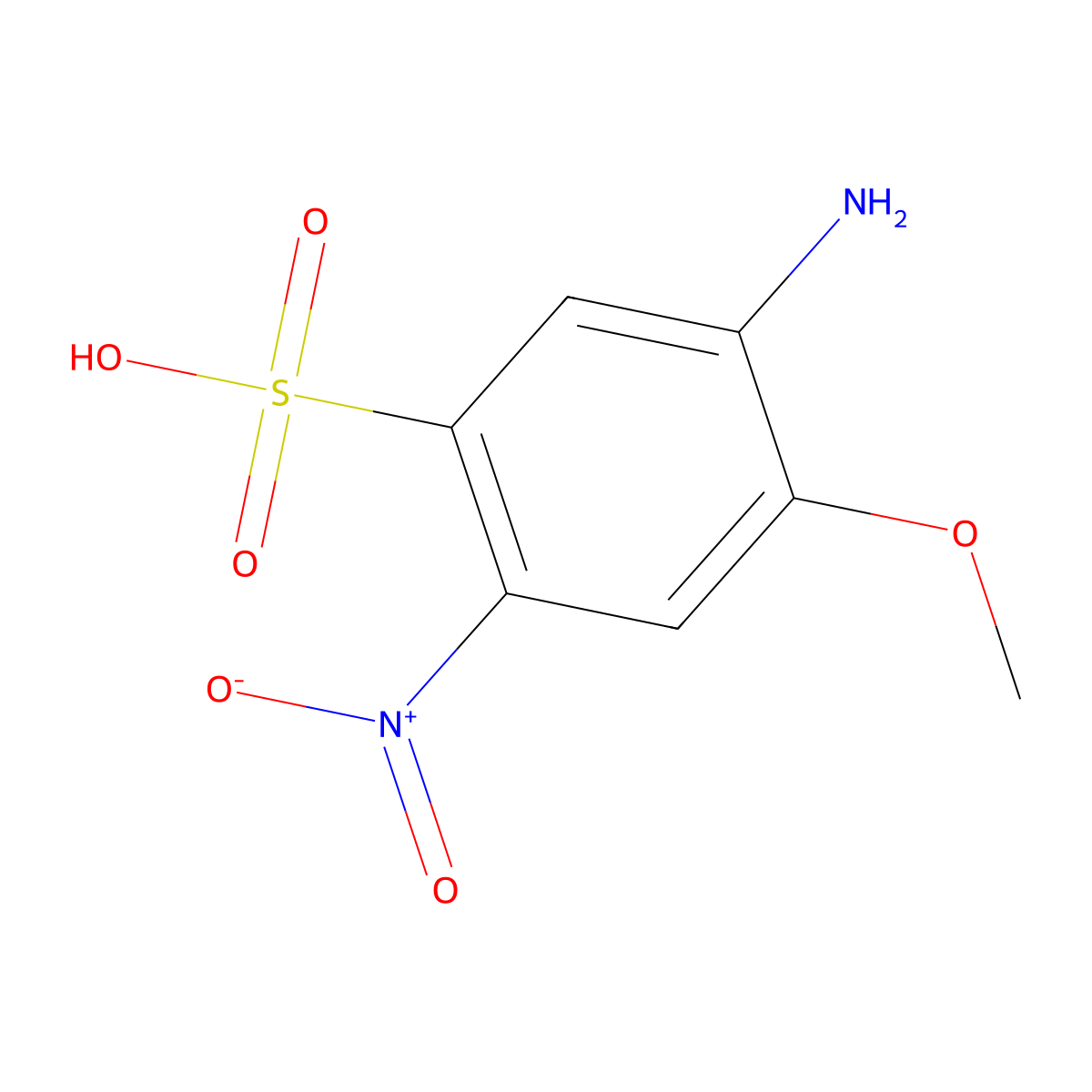 5-Amino-4-methoxy-2-nitrobenzenesulphonic acid molecular structure, CAS 6375-05-9
