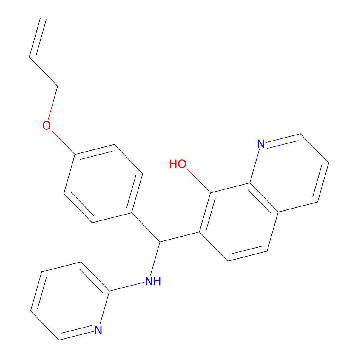7-[(4-Prop-2-enoxyphenyl)-(pyridin-2-ylamino)methyl]quinolin-8-ol molecular structure, CAS 6375-12-8