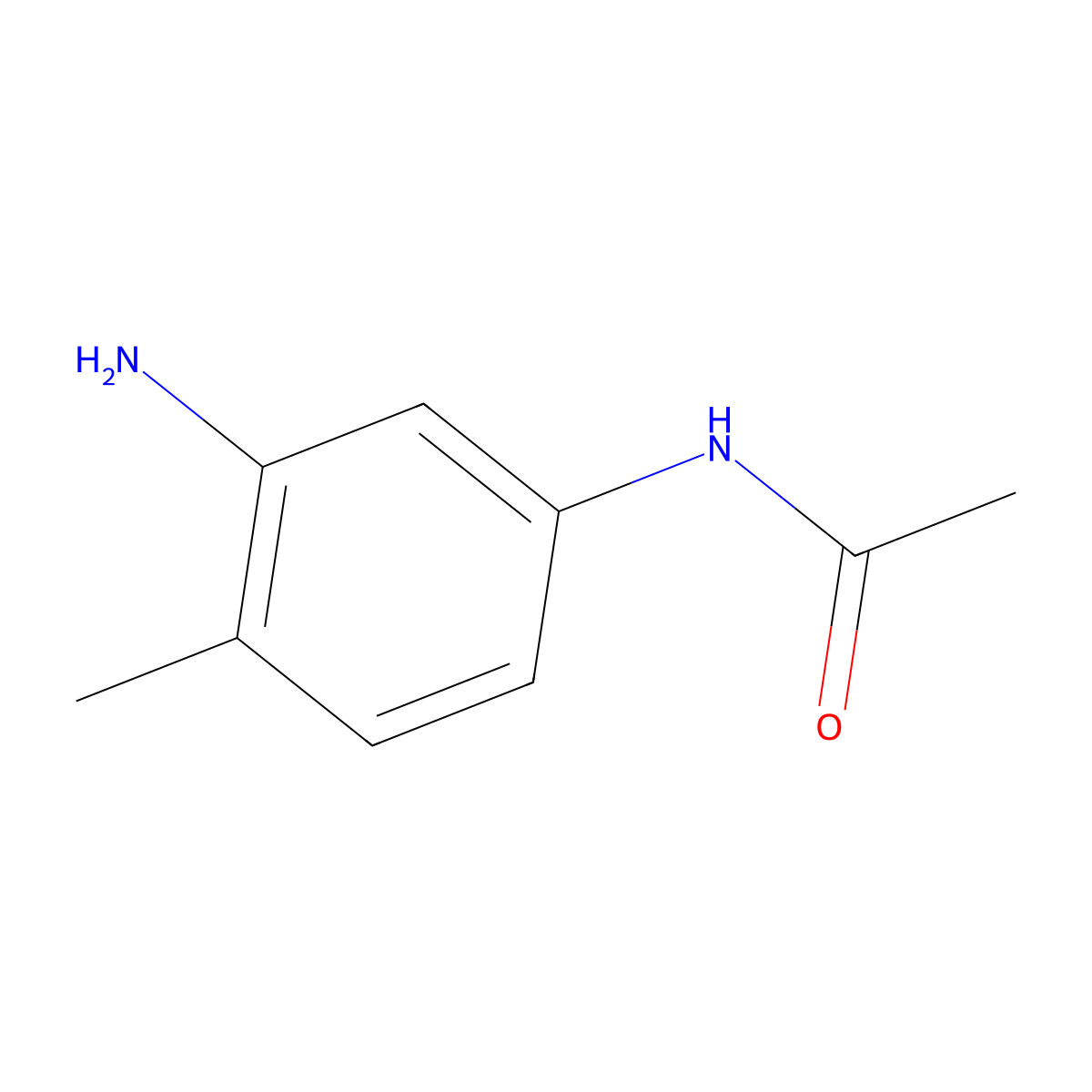 N-(3-amino-4-methylphenyl)acetamide molecular structure, CAS 6375-16-2
