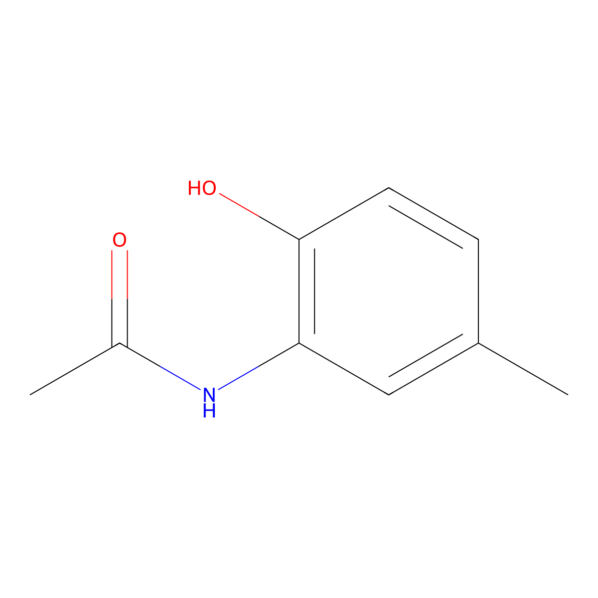 N-(2-Hydroxy-5-methylphenyl)acetamide molecular structure, CAS 6375-17-3