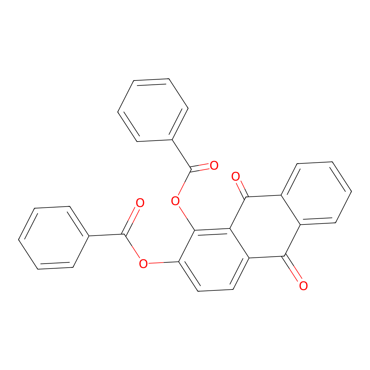 (1-Benzoyloxy-9,10-dioxoanthracen-2-yl) benzoate molecular structure, CAS 6375-18-4