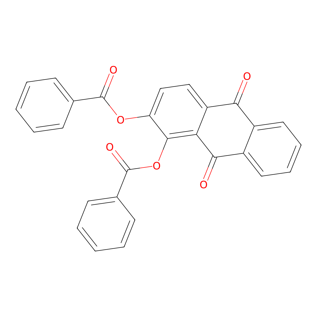 (1-Benzoyloxy-9,10-dioxoanthracen-2-yl) benzoate molecular structure, CAS 6375-18-4