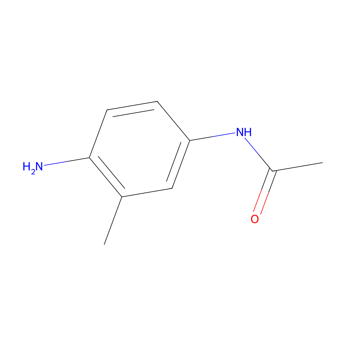 N-(4-amino-3-methylphenyl)acetamide molecular structure, CAS 6375-20-8
