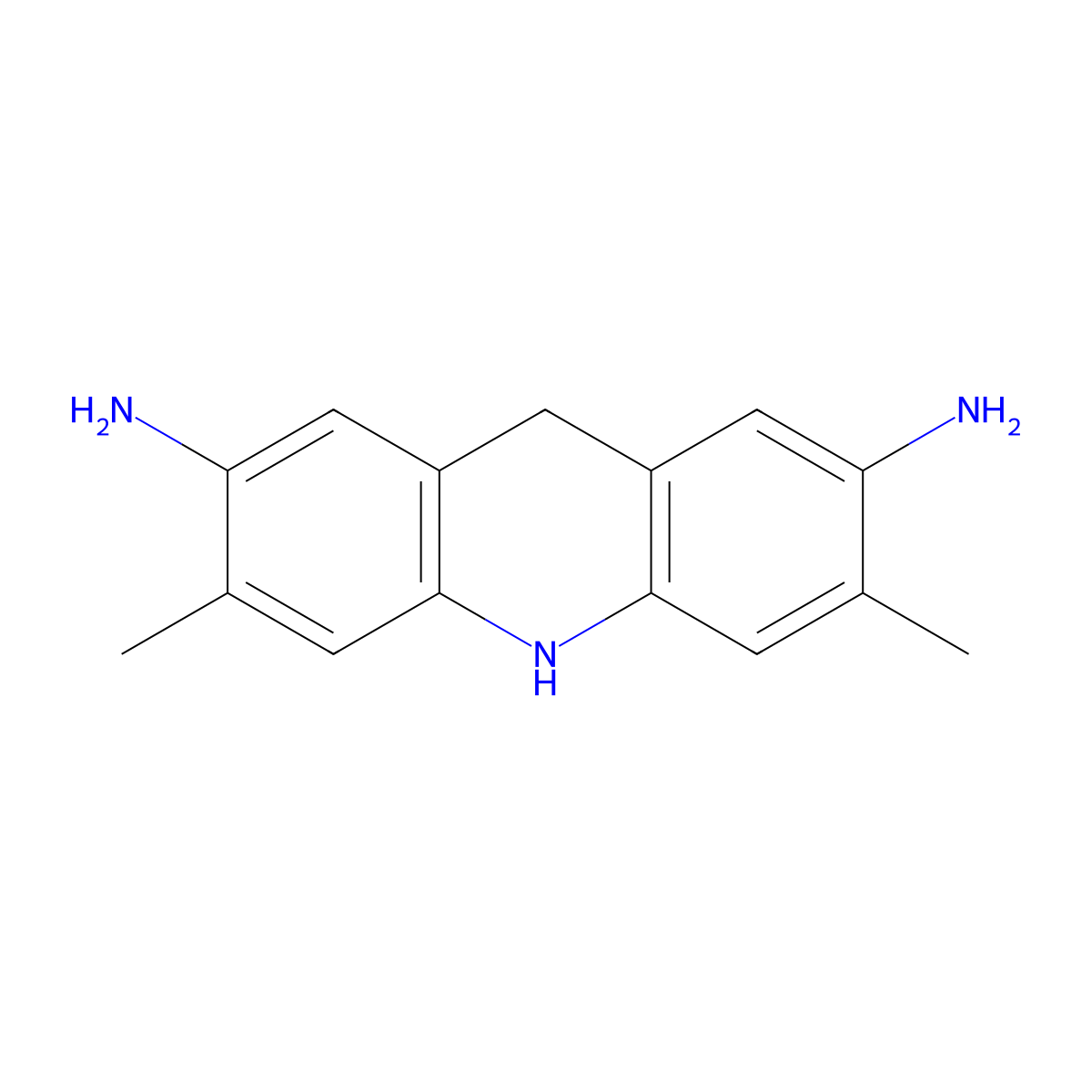 3,6-Dimethyl-9,10-dihydroacridine-2,7-diamine molecular structure, CAS 6375-25-3