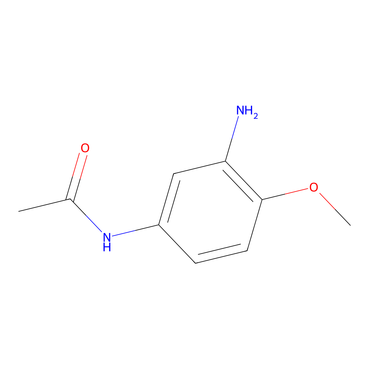 3'-Amino-4'-methoxyacetanilide molecular structure, CAS 6375-47-9