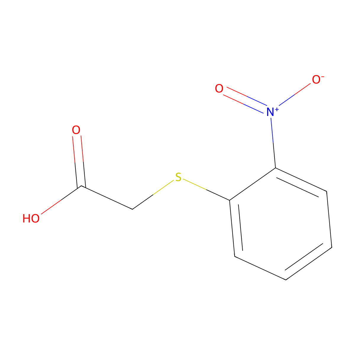 2-[(2-Nitrophenyl)thio]acetic acid molecular structure, CAS 6375-65-1