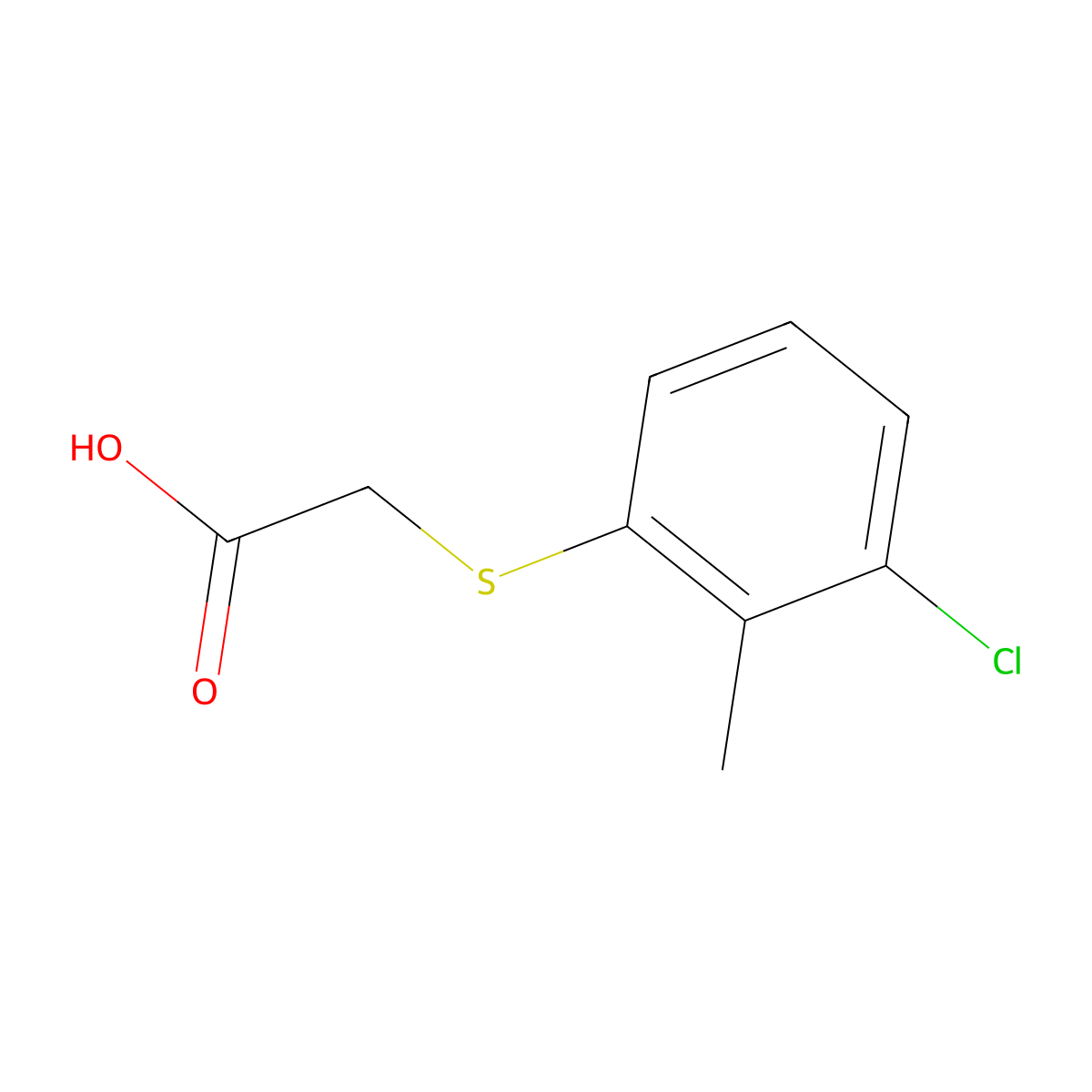 2-[(3-Chloro-2-methylphenyl)thio]acetic acid molecular structure, CAS 6375-67-3