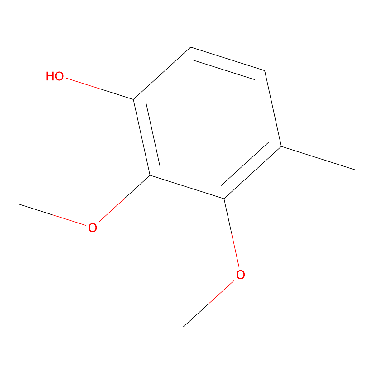 2,3-Dimethoxy-4-methylphenol molecular structure, CAS 6375-85-5