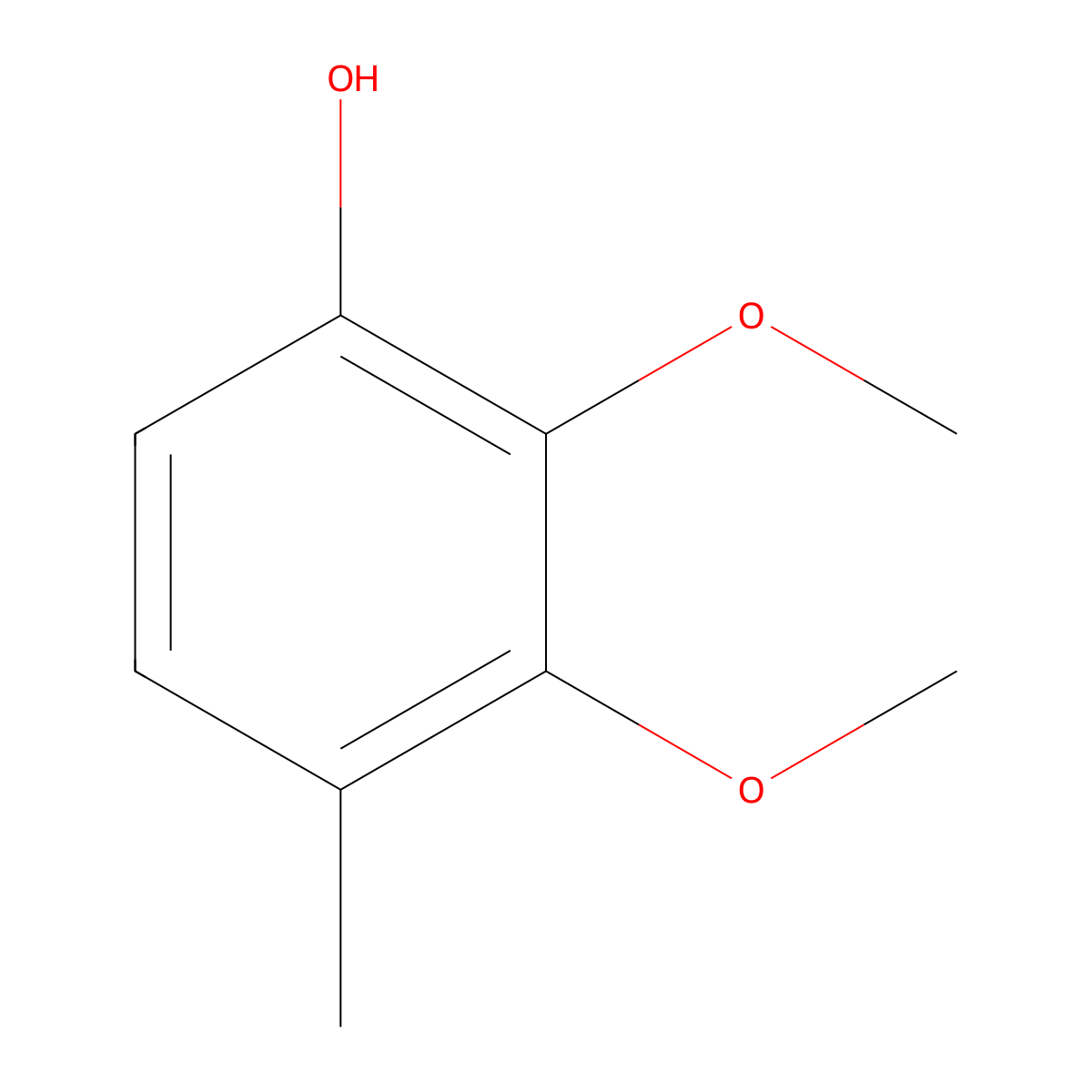 2,3-Dimethoxy-4-methylphenol molecular structure, CAS 6375-85-5