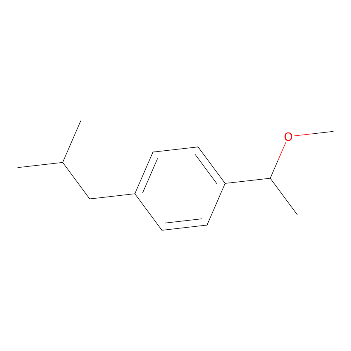 Benzene, 1-(1-methoxyethyl)-4-(2-methylpropyl)- molecular structure, CAS 63753-06-0