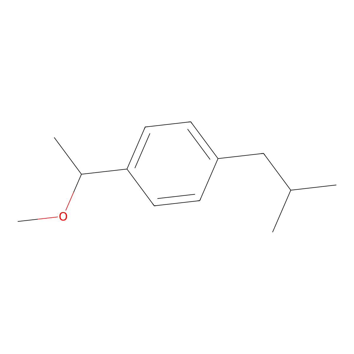 Benzene, 1-(1-methoxyethyl)-4-(2-methylpropyl)- molecular structure, CAS 63753-06-0