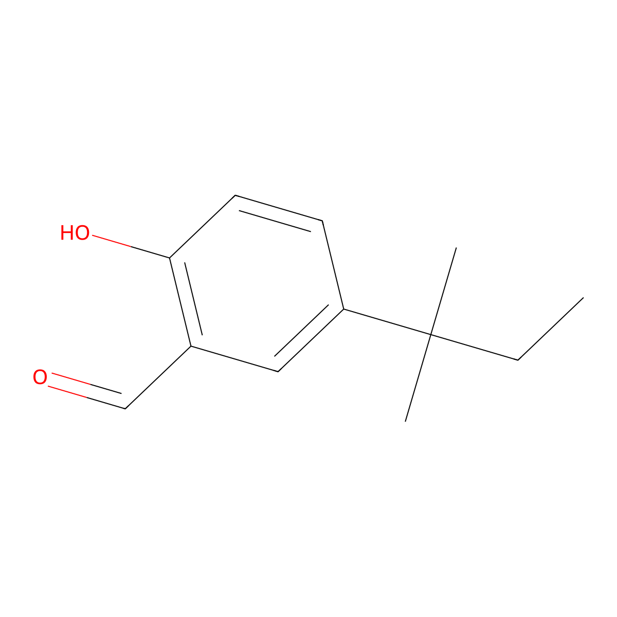 2-Hydroxy-5-(2-methylbutan-2-yl)benzaldehyde molecular structure, CAS 63753-16-2