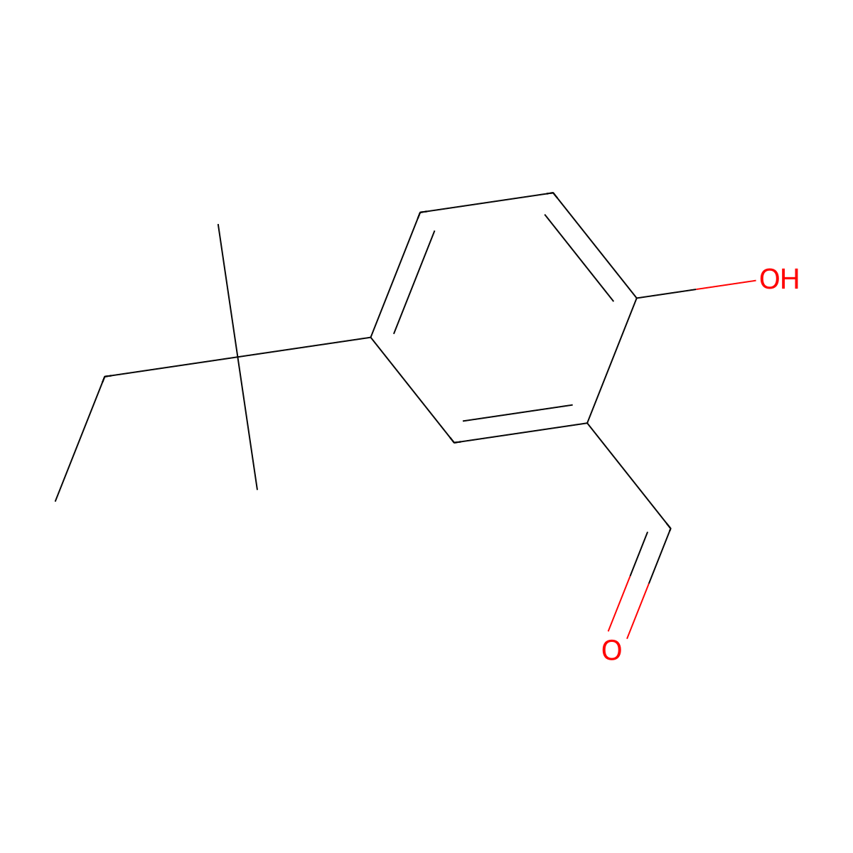2-Hydroxy-5-(2-methylbutan-2-yl)benzaldehyde molecular structure, CAS 63753-16-2