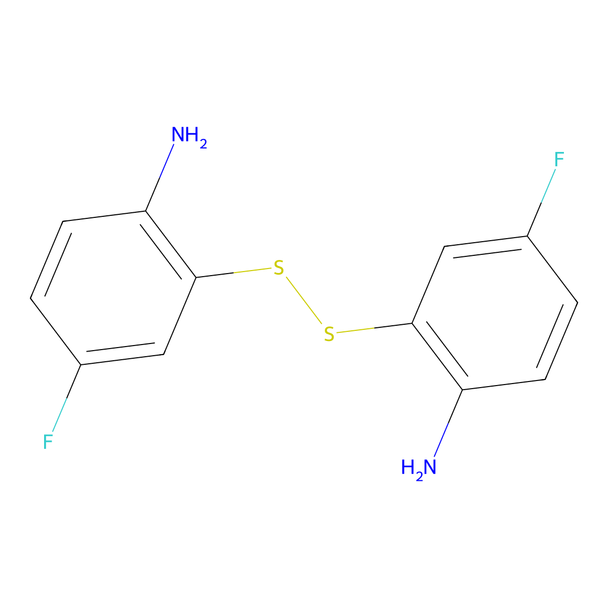 2,2'-Disulfanediylbis(4-fluoroaniline) molecular structure, CAS 63755-07-7